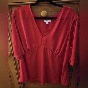Elegant Georgette Red Blouse by Eva  Mendes